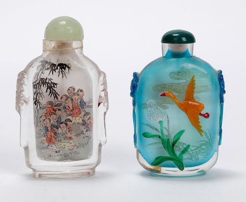 2 Chinese Glass Snuff Bottles