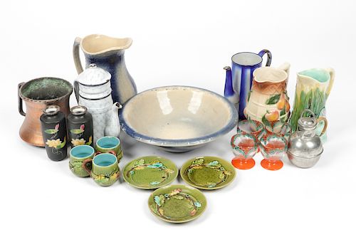Estate Grouping of Ceramic, Glass, Metal Items