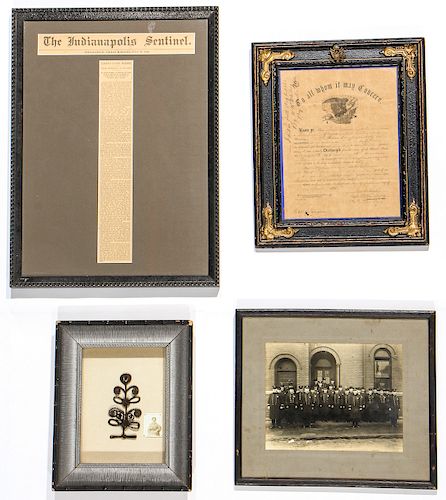 Estate Collection of Four 19th c. Framed Items