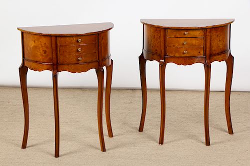 Pair of Modern Demilune Tables