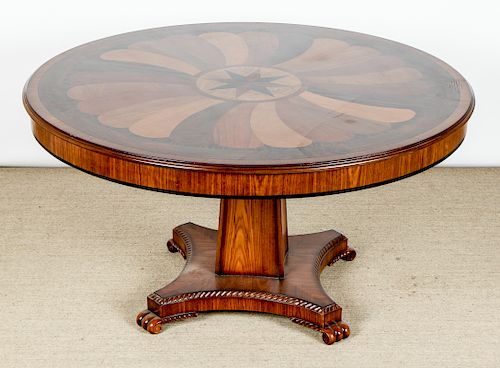 Modern Swirl Pattern Pedestal Table