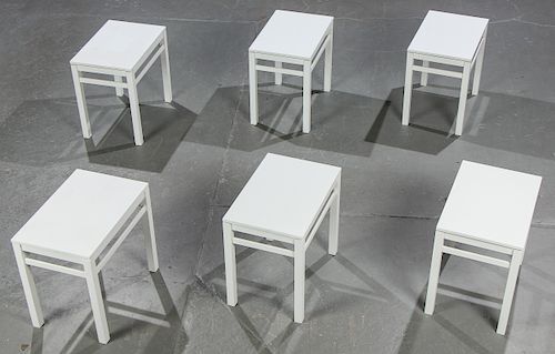 6 Modern White Wood End Tables