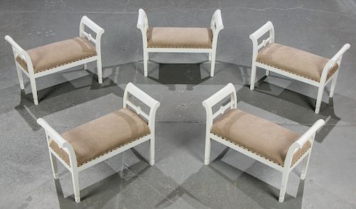5 Modern White Swedish Vanity Benches