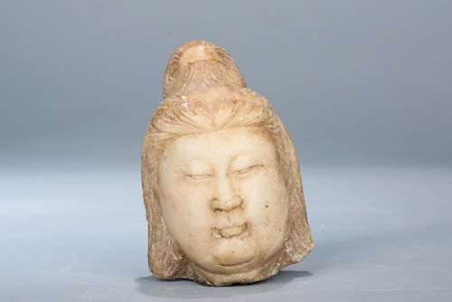 Chinese carved stone Buddha head. 