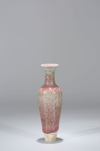 Chinese peach bloom porcelain vase, Kangxi mark. 