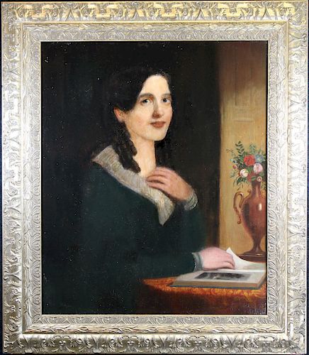 Antique American School Portrait of a Woman