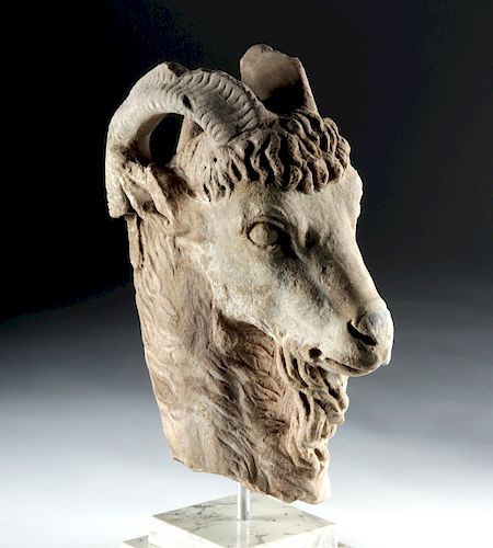 Incredible Roman Marble Goat Head