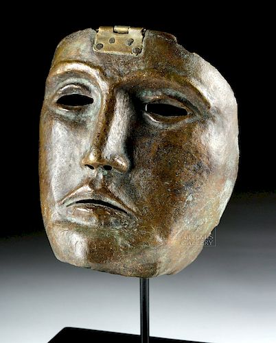 Rare Roman Bronze Parade Mask of a Cavalry Officer