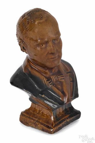 Earthenware bust of William McKinley, 20th c., attributed to the Brick Pottery, Scranton