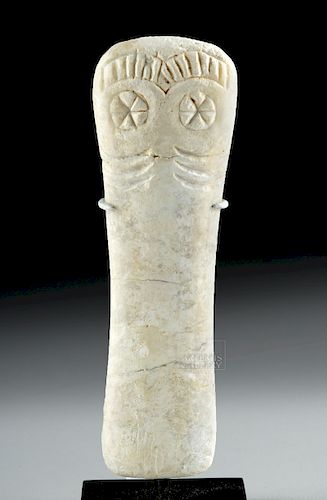 Iberian Marble Idol w/ Incised Face