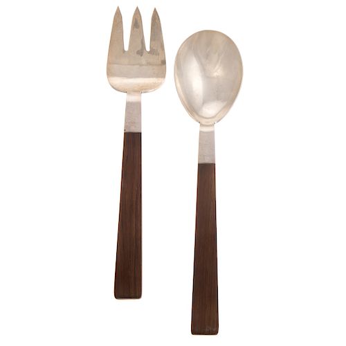 Modern Sterling Salad Fork & Spoon by Adra