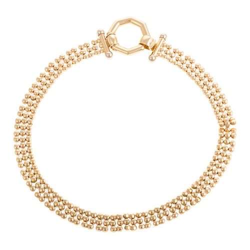A Lady's Triple Row Link Necklace in 14K