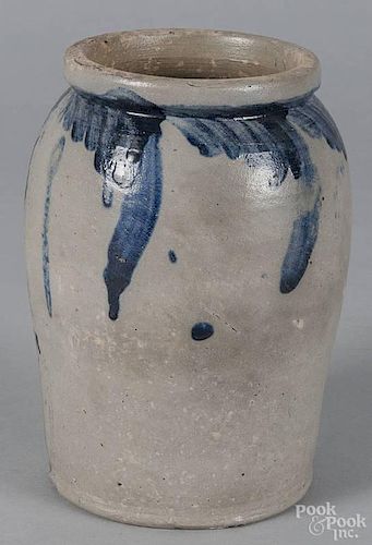 Baltimore stoneware crock, 19th c., impressed H. Myers, with brushed cobalt decoration, 8 3/4'' h.