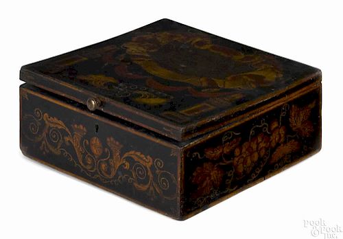 Connecticut fancy painted lock box, ca. 1835, attributed to Rufus Cole