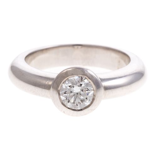 A Tiffany & Co Bezel Set Diamond Engagement Ring