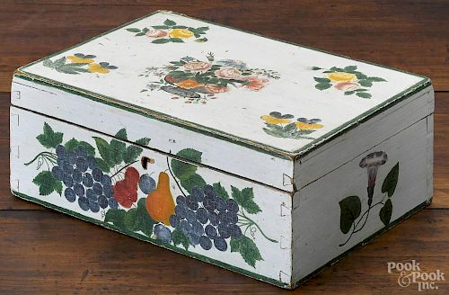 New England painted dresser box, ca. 1830
