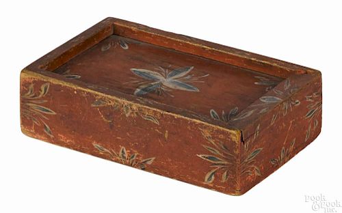 Pennsylvania painted pine slide lid box, possibly by John Drissel (Bucks County 1762-1846)