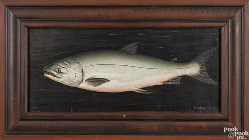Herbert Cash (Massachusetts 1864-1914), oil on canvas of an Atlantic salmon, signed lower right