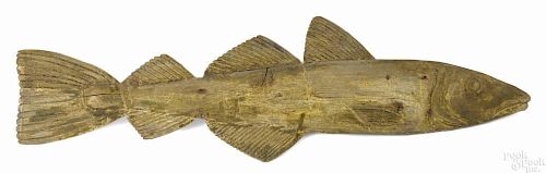 New England carved and painted codfish trade sign, late 19th c.