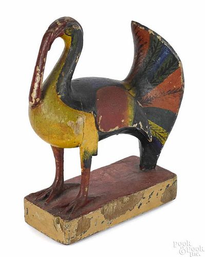 Carved and painted turkey, 19th c., probably Pennsylvania