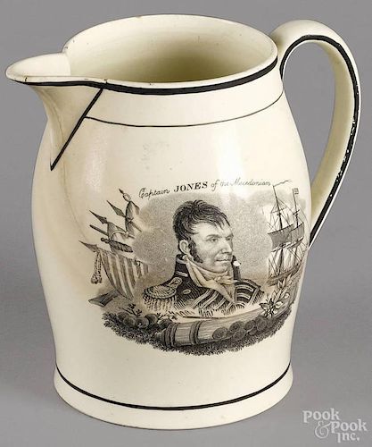 Liverpool Herculaneum pitcher, early 19th c., with transfer decoration