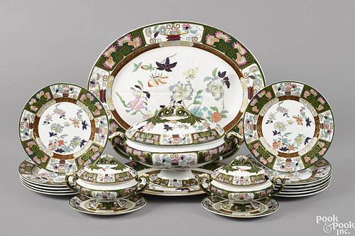 Partial Ashworth Gaudy ironstone dinner service, late 19th c., to include a well and tree platter