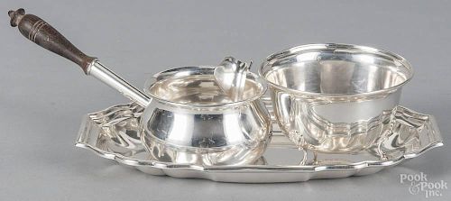 Assorted sterling silver tablewares, 20th c., to include a Georg Jensen, Inc. footed dish