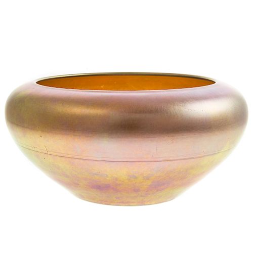 Steuben Aurene Glass Low Bowl