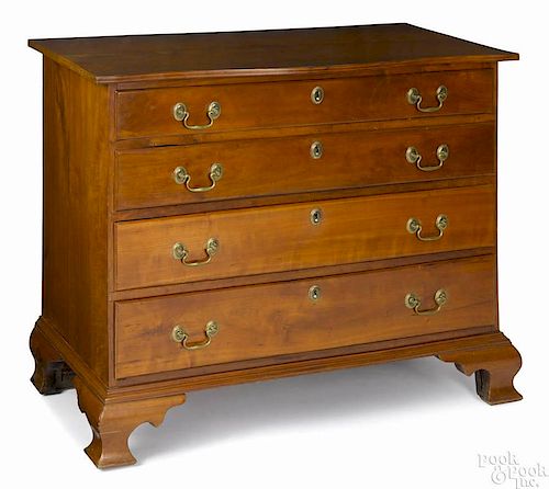 Rhode Island or Connecticut Chippendale cherry chest of drawers, ca. 1780