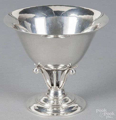 Georg Jensen sterling silver Louvre footed bowl, 5 1/8'' h., 5 7/8'' dia., 9.1 ozt.