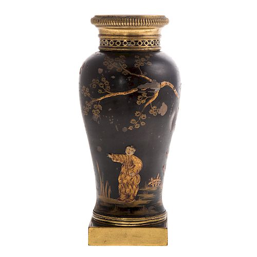 Victorian Chinoiserie Toleware Vase