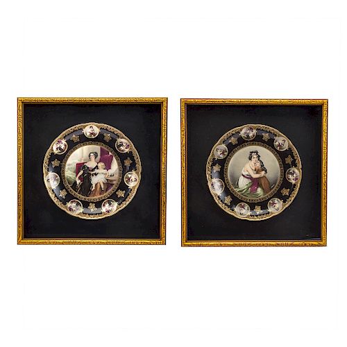 Pair of Vienna Style Porcelain Chargers