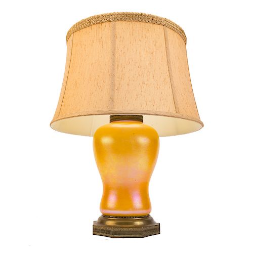 American Iridescent Glass Vase Lamp