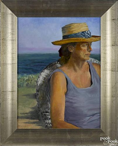 Anna B. McCoy (American, b. 1940), oil on linen portrait of a woman, titled Summer, 2003