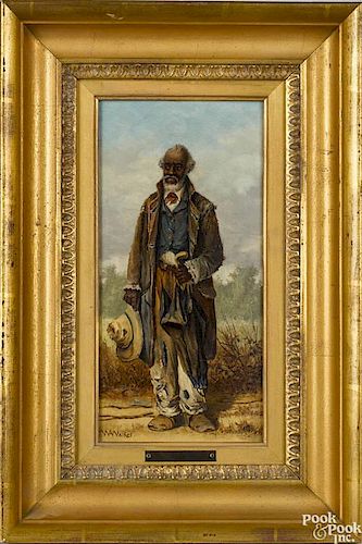 William Aiken Walker (American 1838-1921), oil on board of an African American man