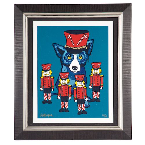 George Rodrigue. Blue Dog with Nutcrackers