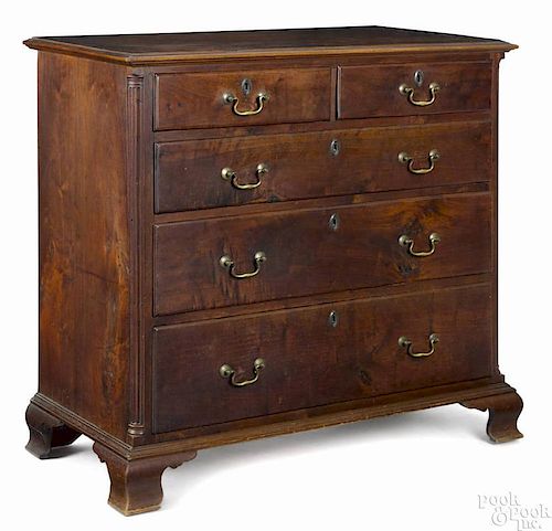 Pennsylvania Chippendale walnut chest of drawers, ca. 1770, 37 1/2'' h., 37 1/2'' w.