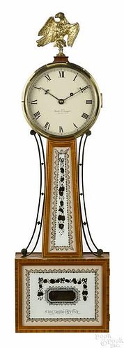Foster Campos Federal style mahogany banjo clock, 20th c., 34'' h.