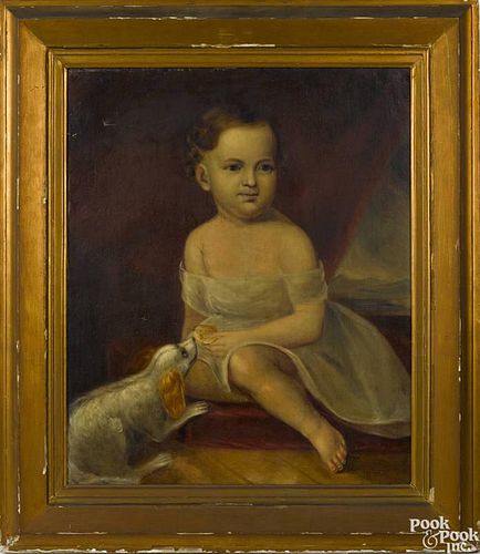 American oil on canvas portrait of Robert Wilson Fatzinger (1845-1898), of Waterloo, New York