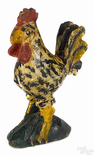 Wilhelm Schimmel (Cumberland County, Pennsylvania 1817-1890), carved and painted rooster