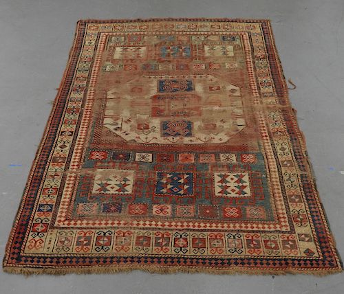 C.1890 Antique Karachou Kazak Oriental Carpet Rug