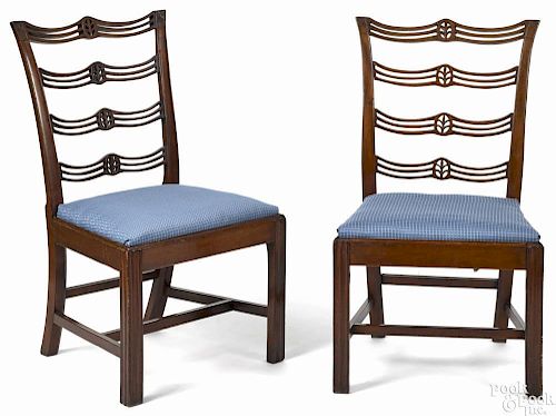 Pair of Philadelphia Chippendale mahogany dining chairs, ca. 1790