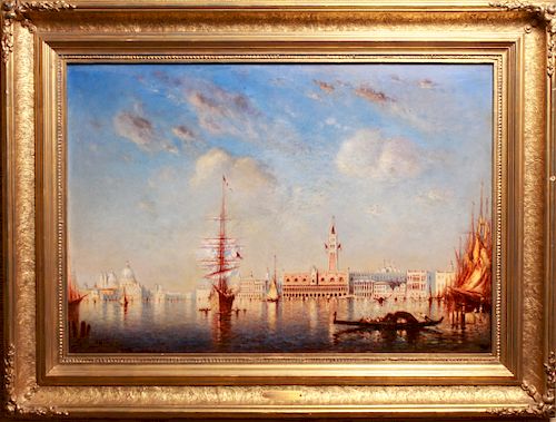 Gilbert Davis Munger Venetian Scene Oil on Canvas