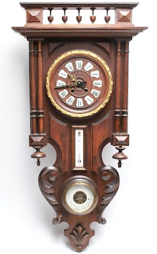 French Provincial Clock w Barometer & Thermometer