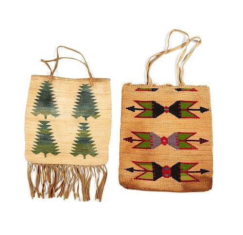 Two Plateau Indian Corn Husk Bags