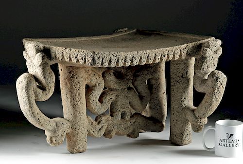 Exhibited Costa Rican Stone Flying Panel Metate