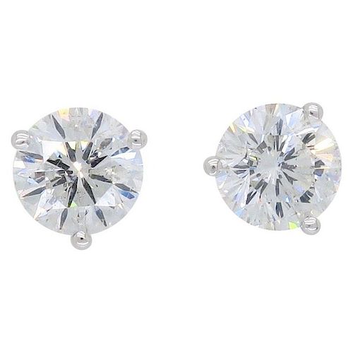 14k Certified 2.18 Carat Leo Diamond Stud Earrings