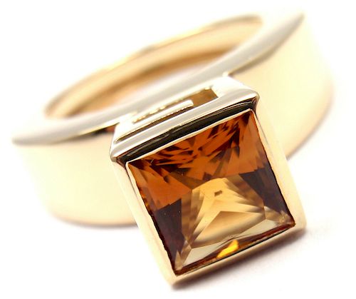 Gucci 18k Yellow Gold Citrine Ring