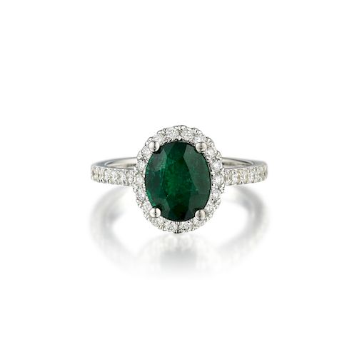 A 2.19-Carat Russian Emerald and Diamond Ring