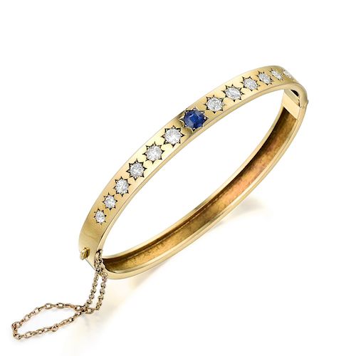Antique Sapphire and Diamond Bracelet